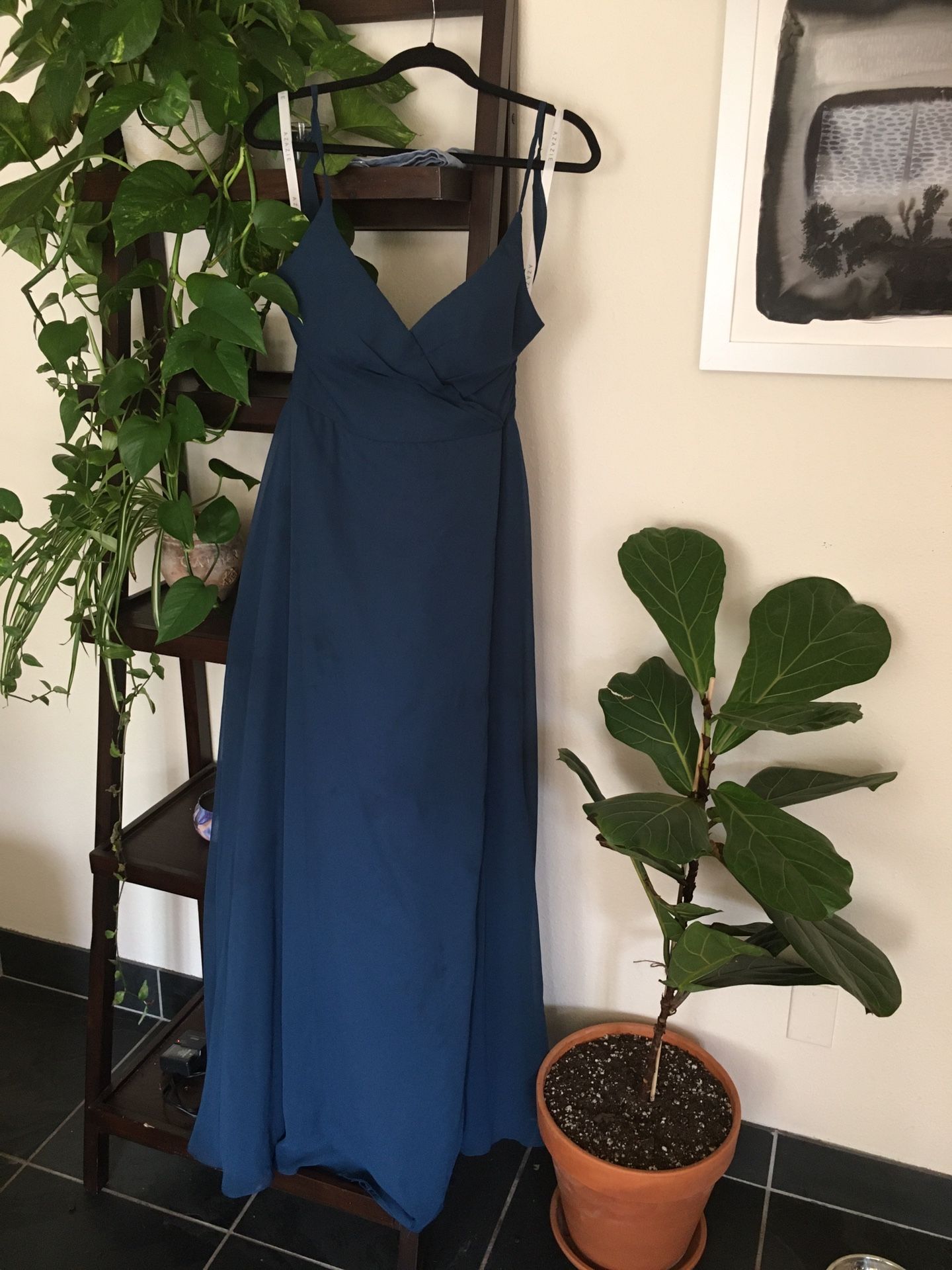 Blue/Teal Azazie Dress Worn Once Size 8