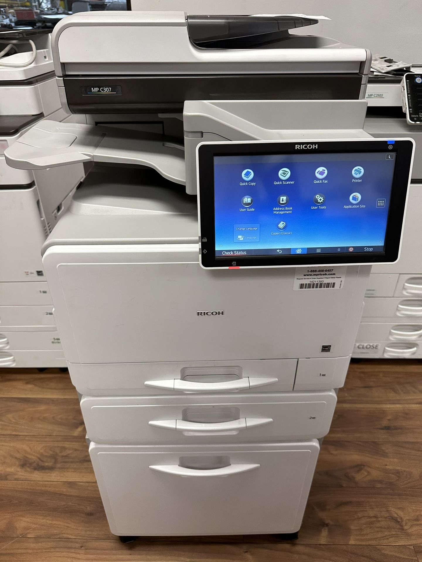 Printer Ricoh Mp C307 Color Copier Machine Laser