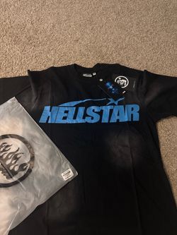 Hellstar Black T-Shirt Blue Logo