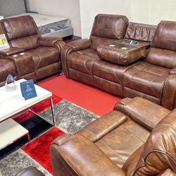 🔥Brand New Manual Reclining Sofa Set 🔥