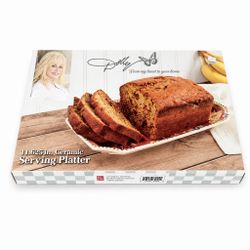 Dolly Parton Heart To Home 11.625” x 7.25” Ceramic Red Floral Serving Platter