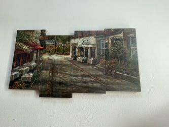 Beautiful 4-Piece European Street Canvas Wall Art (22” x 40”)