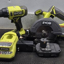 Ryobi Drill  Driver  And Circular  Saw 