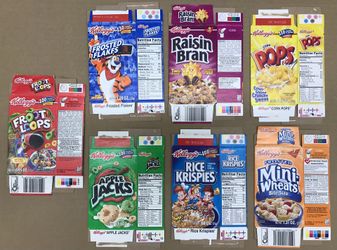 Small Empty Cereal Boxes 7 Per Set