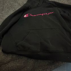 Girls Kids Black And Pink Champions Sweatshirt 