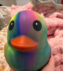 Squeezy Multicolor Duck Squishy Toy