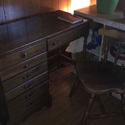 Vintage Desk And Chair 