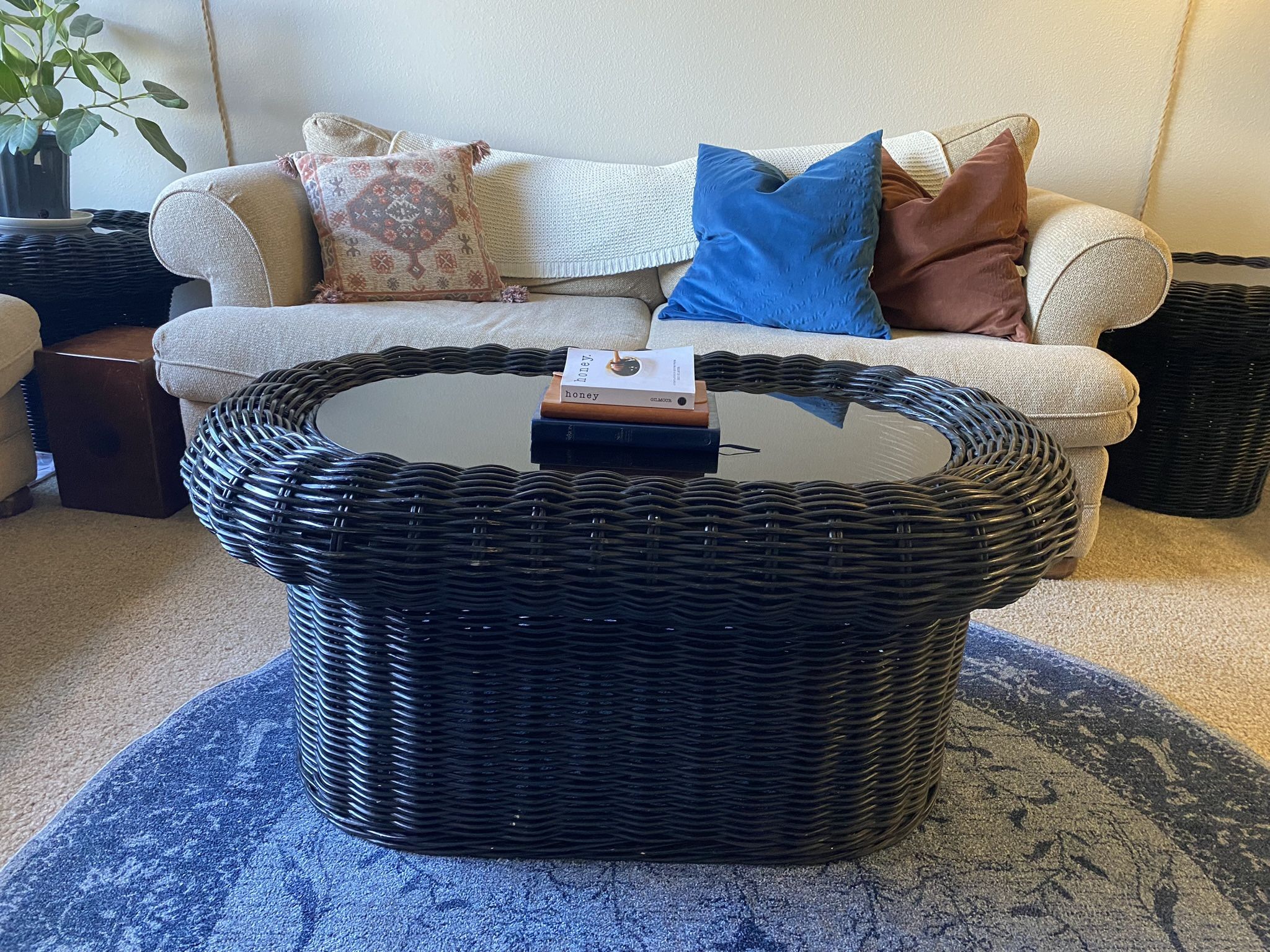 Wicker Coffee Table & End Tables