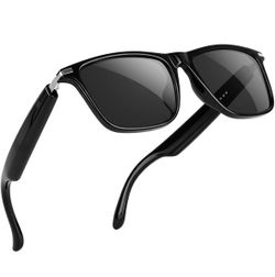 AI Smart Glasses Real Time Translation and Recording Glasses Bluetooth Smart Sunglasses Open-Ear Audio for Travel Work Vlog(Bluetooth Version)