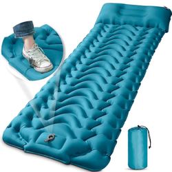 Camping Sleeping Pad, Extra Thickness 4 Inch Inflatable Sleeping Mat with Pillow Built-in Pump, Compact Ultralight Waterproof Camping Air Mattress 
