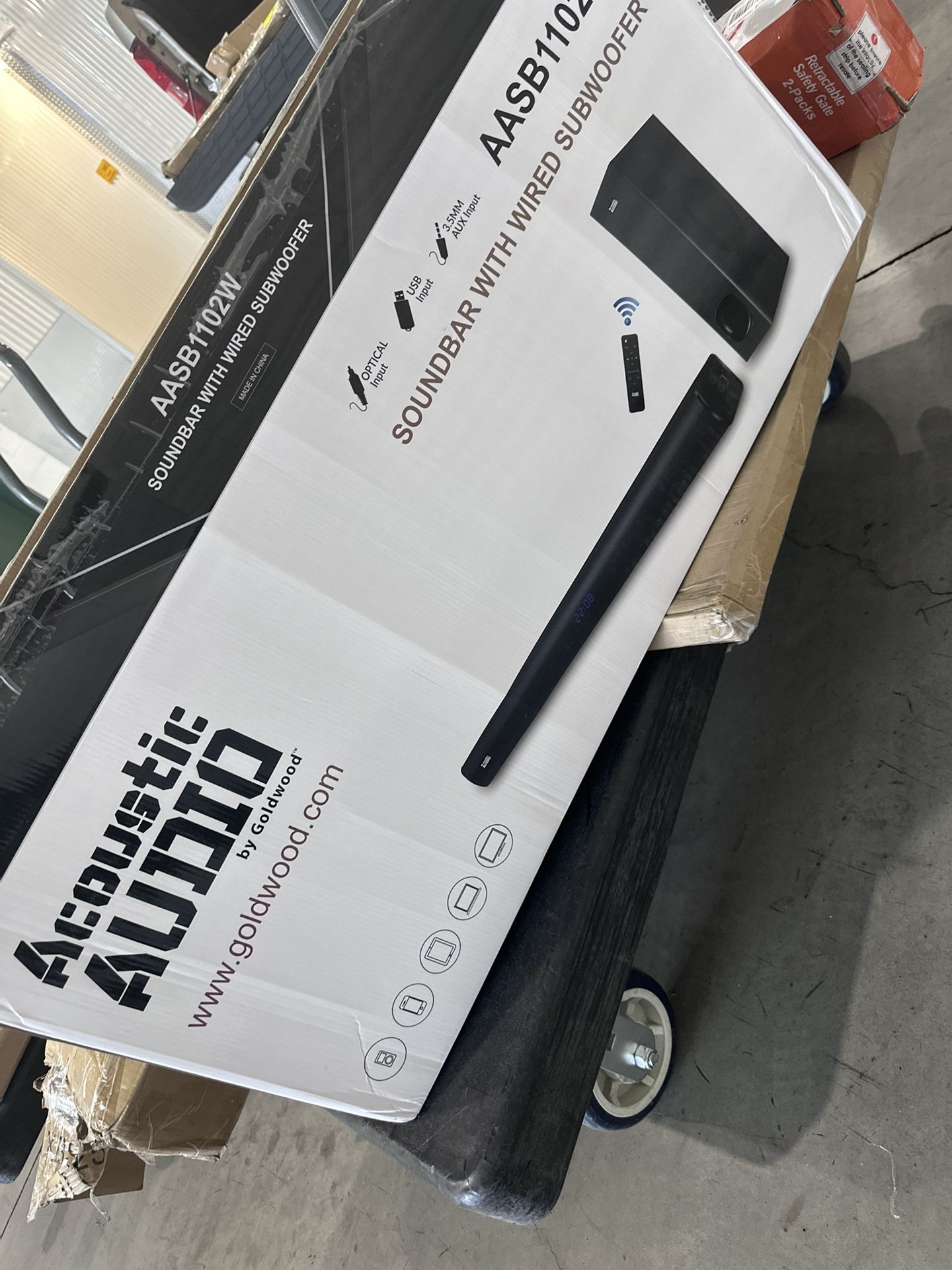 Acoustic Audio Sound Bar With Wired Subwoofer