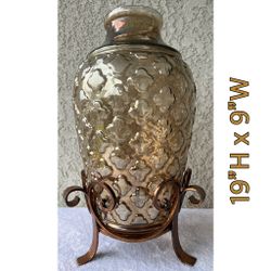 3D glass Base With Iron Stand 