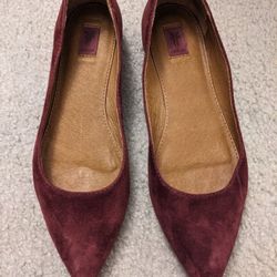 Burgundy Suede Flats
