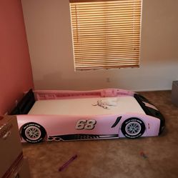 Girls Twin Racecar Bed Without Mattress
