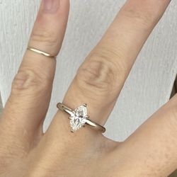 3/4th Ct Natural Marquise Diamond Ring Solitaire Engagement Ring
