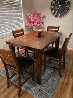 Wood table with 4 chairs