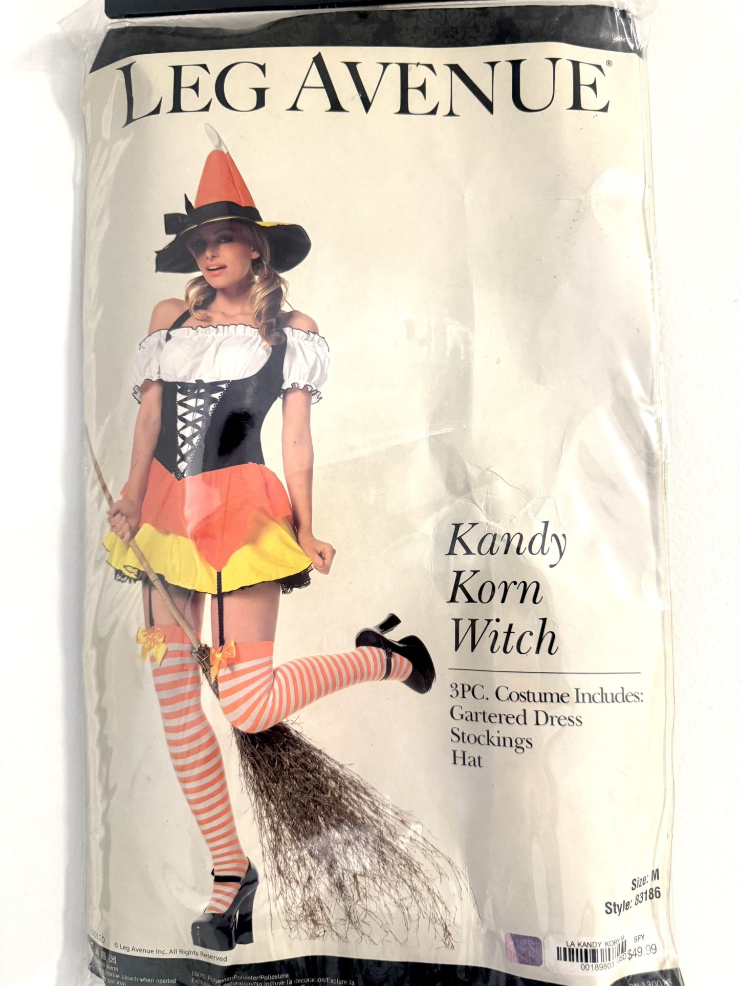 Halloween: Sexy Candy Korn Witch costume- size Medium