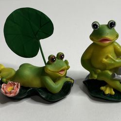 Frog Figurines Resin Set Of 2