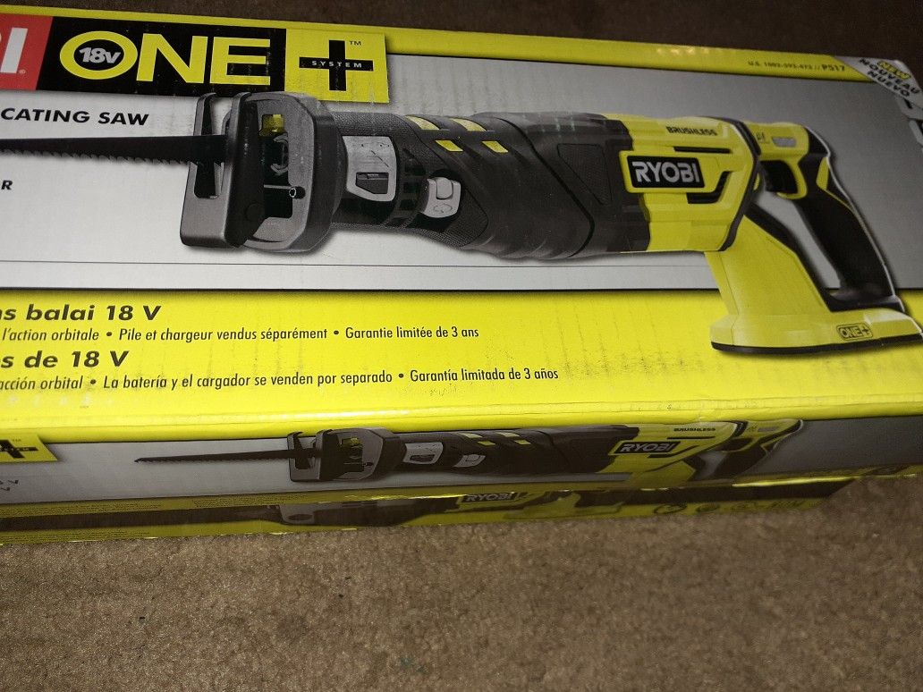 Ryobi 18V Brushless Reciprocating Saw. P517 Tool only