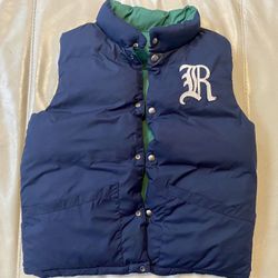 🔥🔥POLO RALPH LAUREN BOYS Puffer VEST Navy blue & Green Reversible SIZE  (10-12)