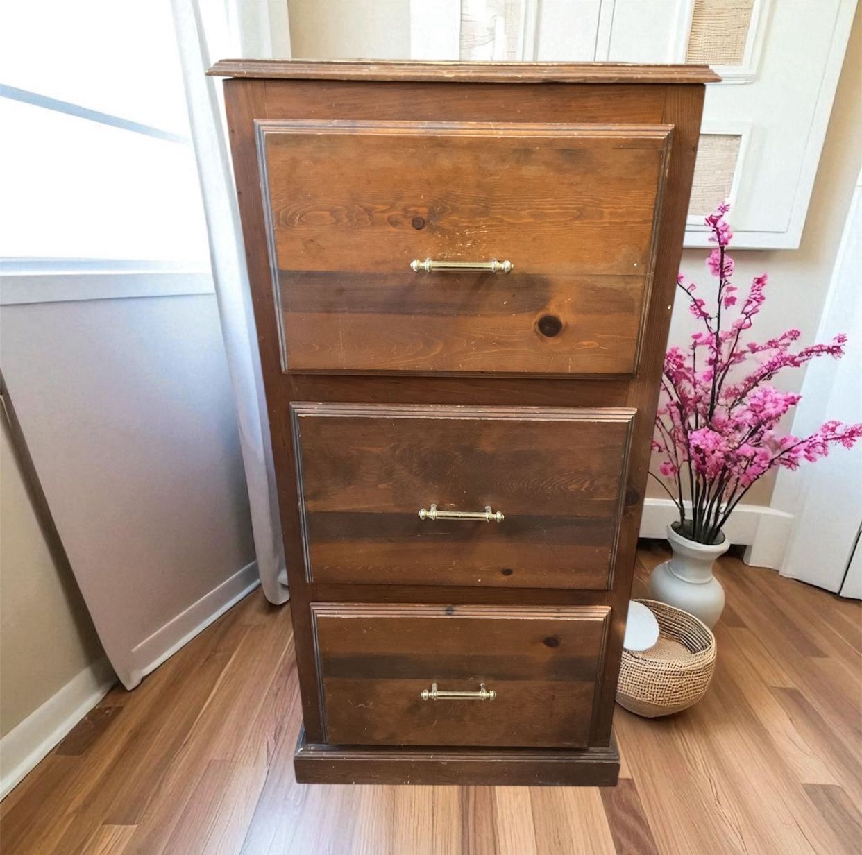 Tall Solid Custom Made Storage Wooden Chest