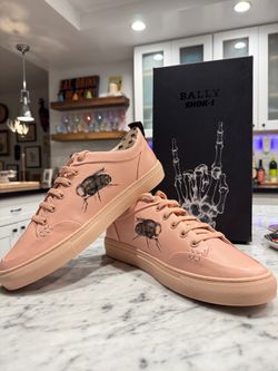 Bally × SHOK-1 Helliot Fly Pink Leather Sneakers – Unworn with Box – Men’s US 10