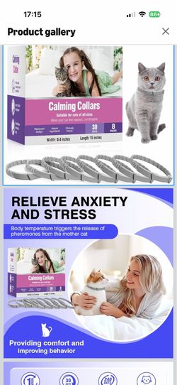 Tcllka Calming Collar for Cats 8 PK Cat Stress and Anxiety Relief Pheromone Calming Collar for Cats Anti Aggression for Cats Cat Calming Collars