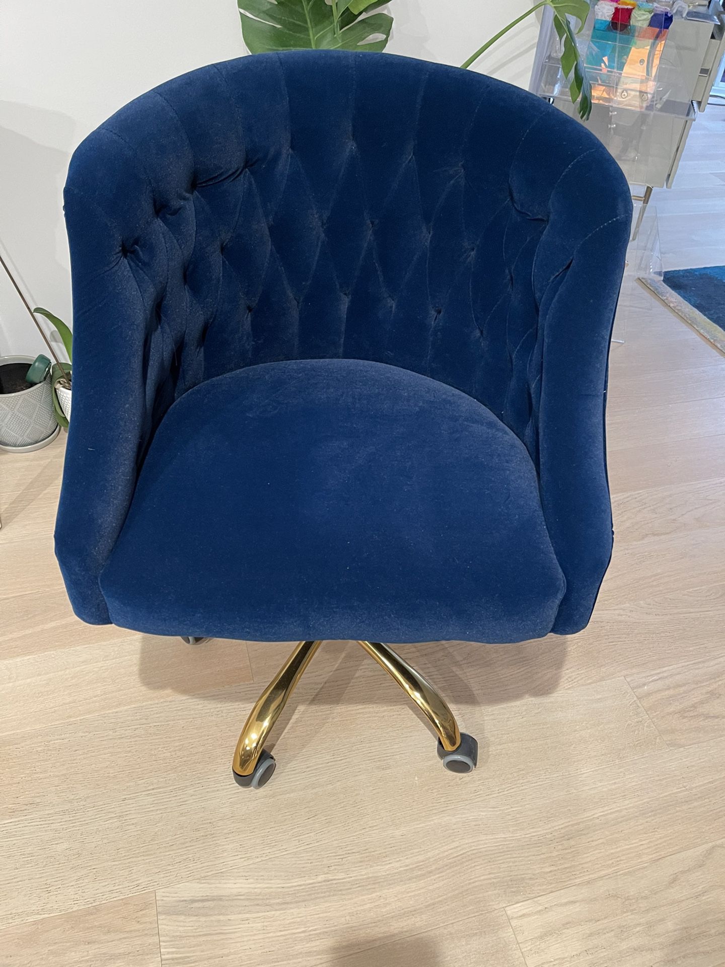 Blue Velvet Task/ Office Chair