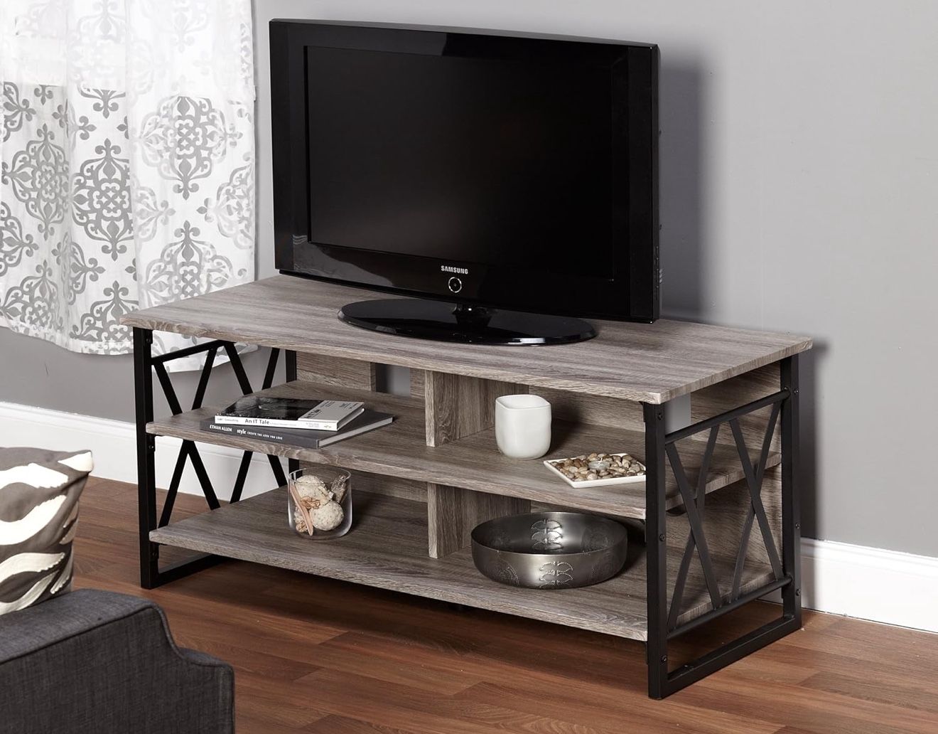 48 inch TV stand (Grey/ Black)