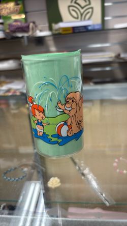 Pebbles And Bam Bam And Wooly .. Plastic Cup 1990