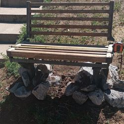 Vintage cast iron and wood bench