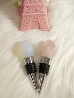 Wine Bottle Toppers Rose Quartz and Opalite
