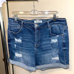 Wax Jean Brand Ripped Jean Shorts Size 2X