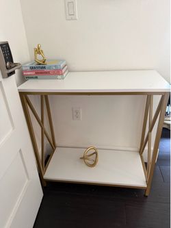 White and Gold Console Table