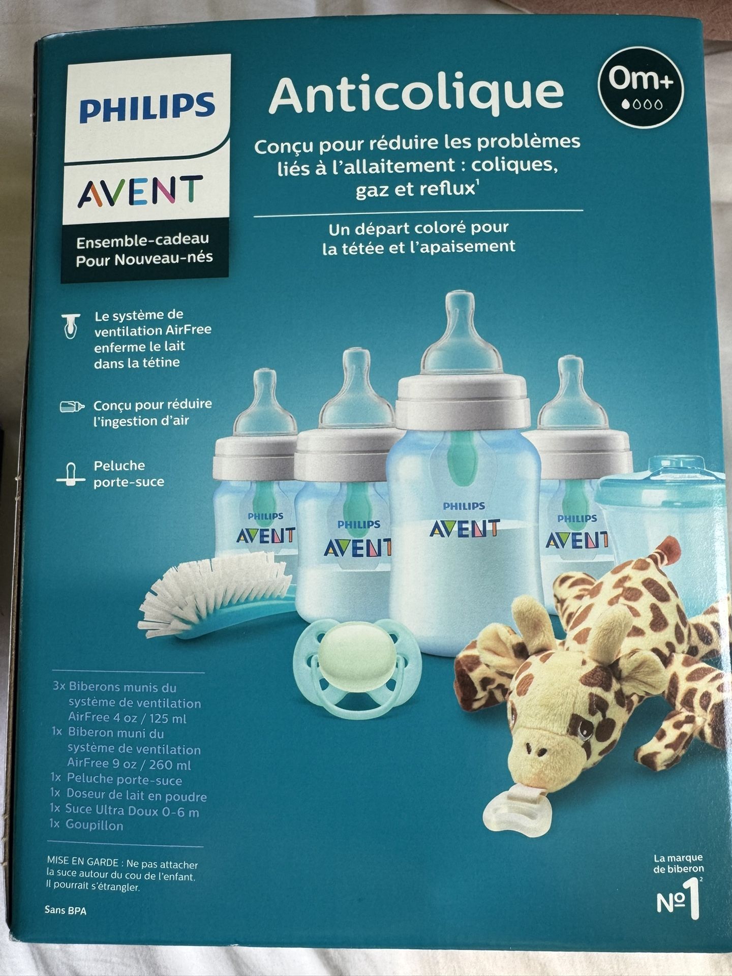 Philips AVENT Anti-Colic Baby Bottle with AirFree Vent Newborn Gift Set with Snuggle