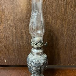 Vintage Pewter Working Mini Oil Lamp