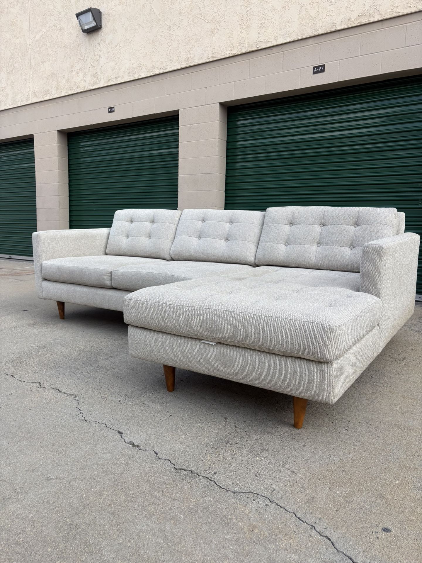 Midcentury Modern Beige Sectional Couch 🛻Delivery Available🛻