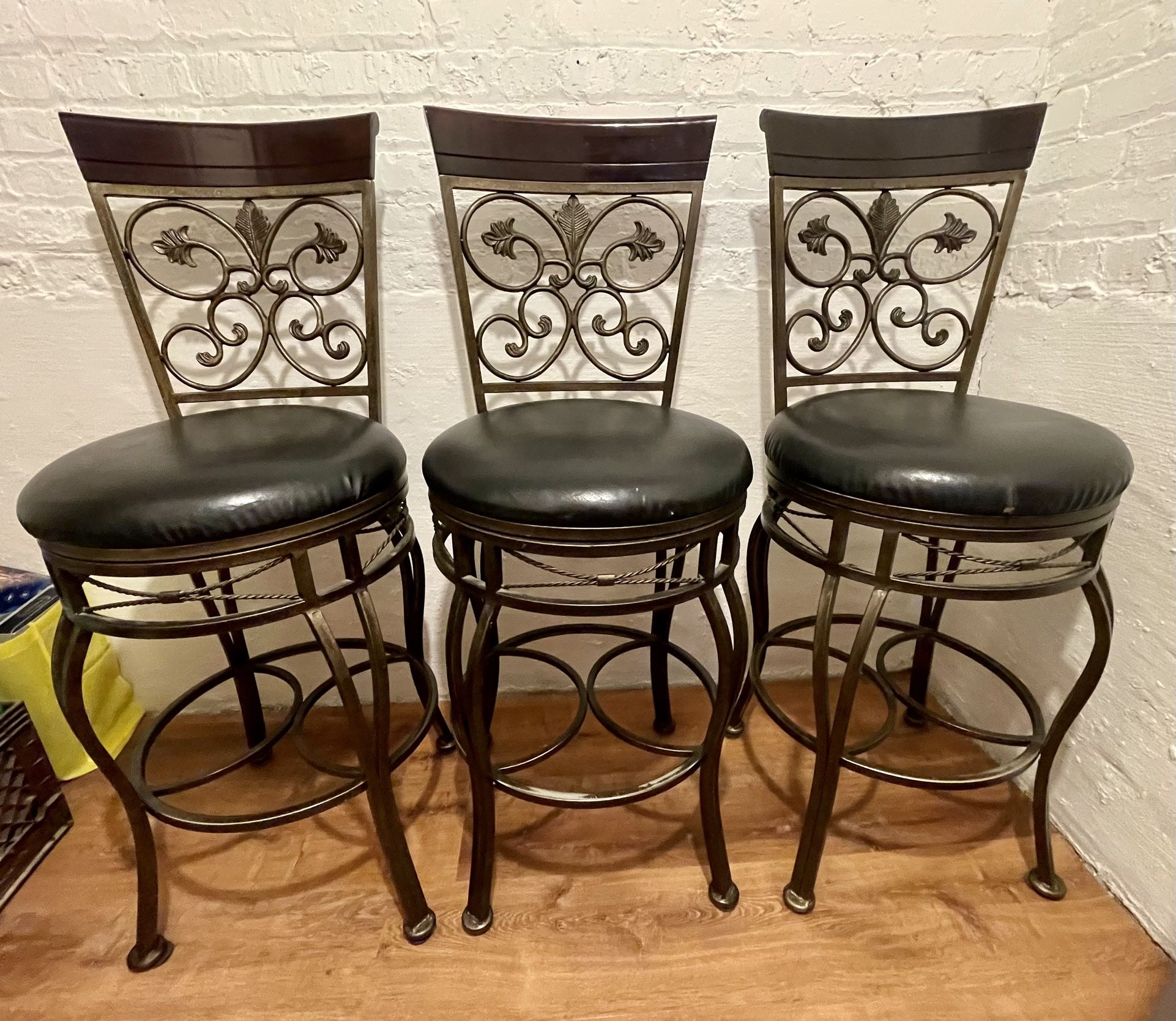 3 Beautiful High-End Luxury set of Premium Quality Bar or Table Stools to enjoy at your home, bar, kitchen, basement, business, etc. 