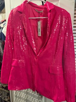 New Alice + Olivia Pink Sequin Blazer