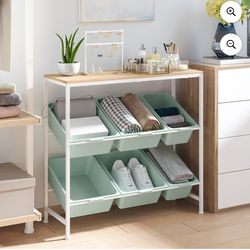 Seville Classics 6-Bin Organizer, 32.5" W x 14.23" D x 30.51" H