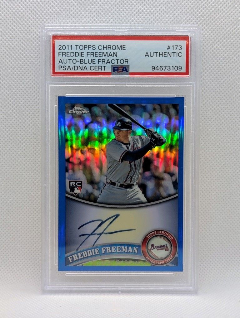 2011 Topps Chrome Freddie Freeman Rookie Auto Blue Refractor /199 - PSA AUTHENTIC
