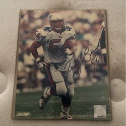 Signed Tedy Bruschi Picture W Ticket 