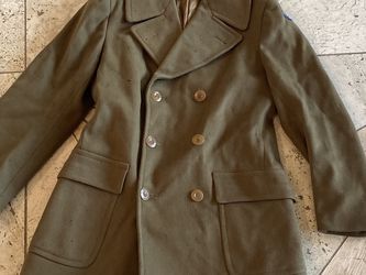 Vintage antique US Army officer uniform jacket cost Mackinaw wool WW2 WWII