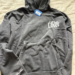Market Call Your Lover Hoodie- Washed Black