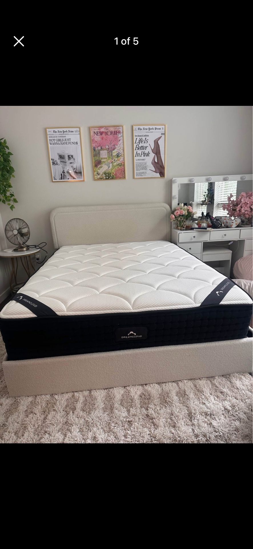 Queen Bed Frame & Queen Mattress 