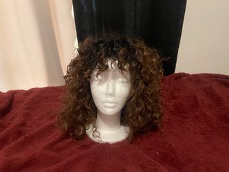 Brown curly Afro wig, unused