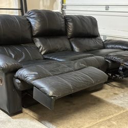 Genuine Leather Black Couch / Sofa