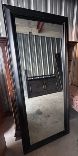 Large Black Framed Full-Length Mirror