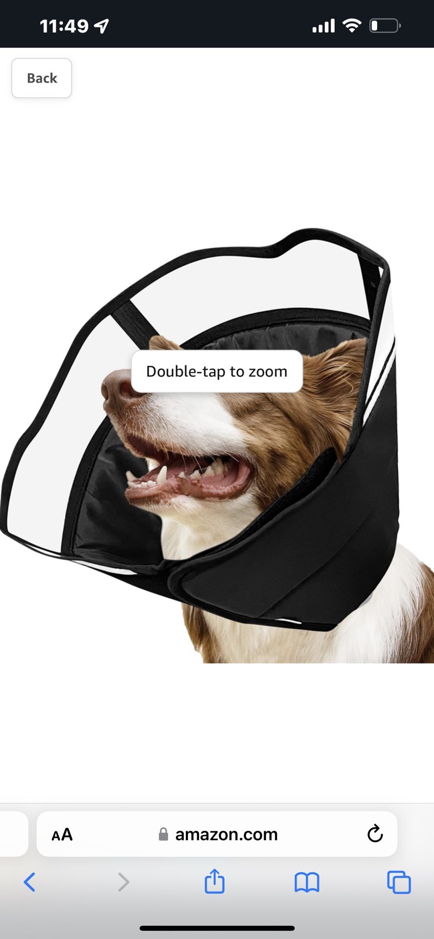 Collar for Large Medium Small Dogs, Adjustable Cone Collar Protective Collar for Dogs and Cats Wound Healing (L, Black)