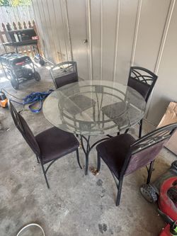 Glass Table And Chairs